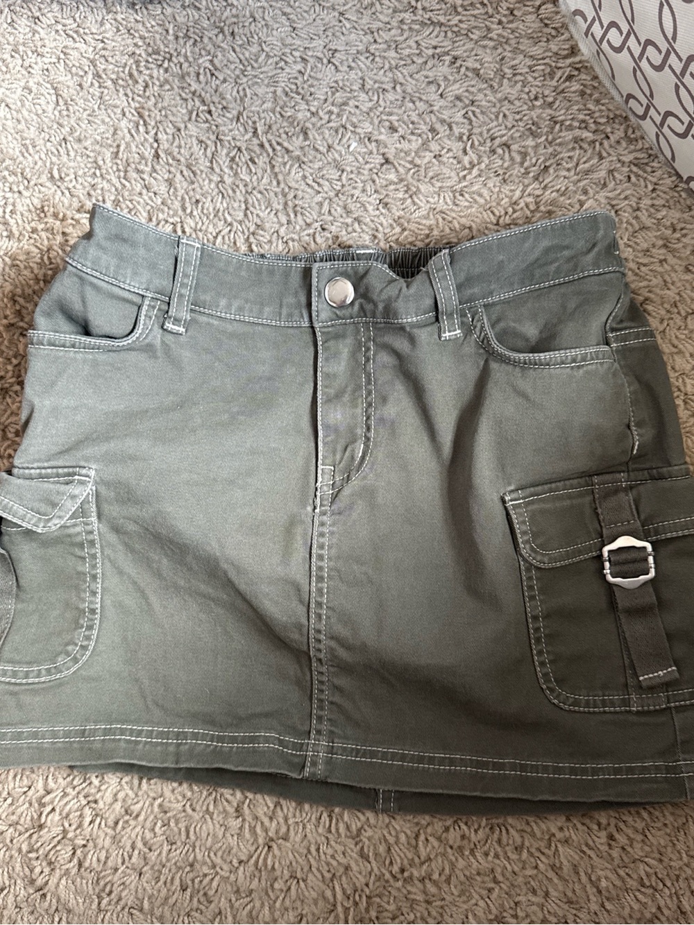 wild fable Olive Green Cargo Skort with Buckle Pocket
